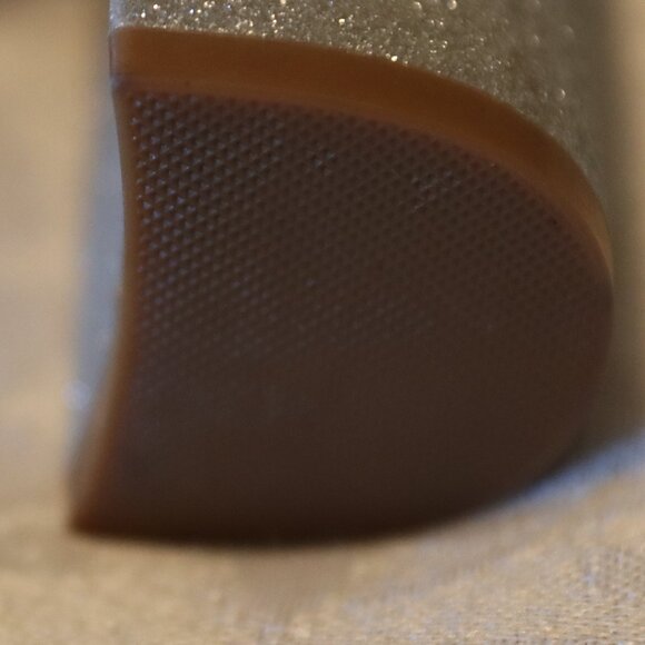 Jewel Badgley Mischka Louise Block Heel Sandal Silver Glitter Rhinestone Size 9 - Picture 11 of 15